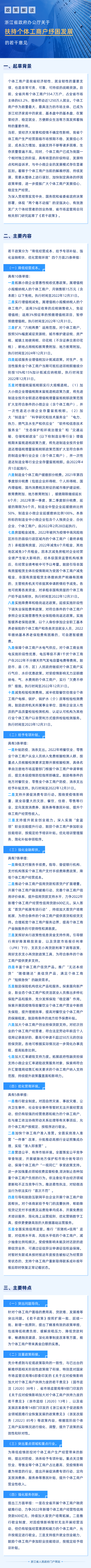 图解 | 浙江省人民政府办公厅关于扶持个体工商户纾困发展的若干意见